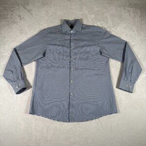 Hugo Boss Shirt Men Size 16.5 34/35 Sharp Fit Long Sleeve Check 100% Cotton EUC